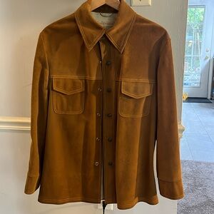 American Genuine Brown Suede Leather VINTAGE Y2K Western Jacket Shirt M